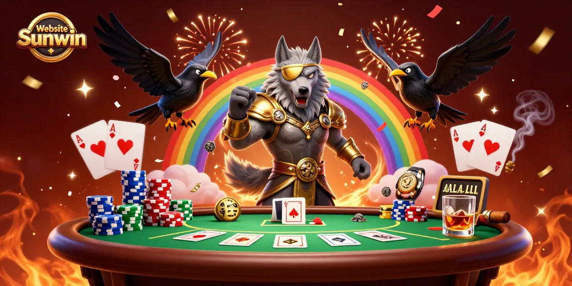 Experience the thrill of winning at Website Sunwin with colorful casino elements and Norse mythology characters.