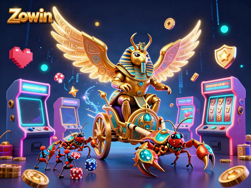 Engage in thrilling gameplay with Zowin's immersive casino experiences featuring playful characters and vibrant elements.