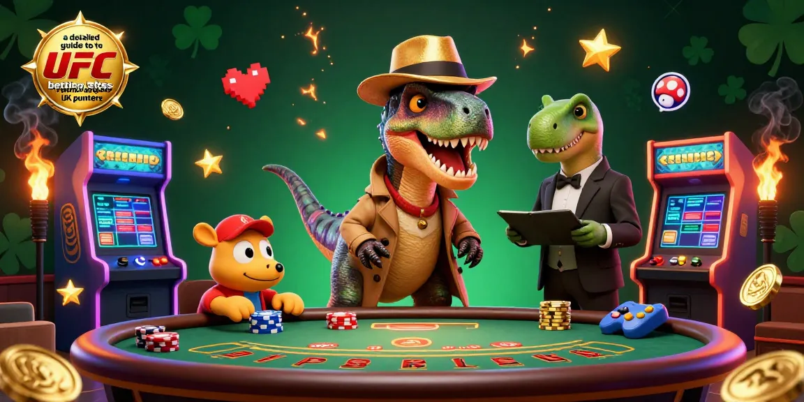 Engage in a detailed guide to ufc betting sites not on gamstop for UK punters in a vibrant 3D casino scene.