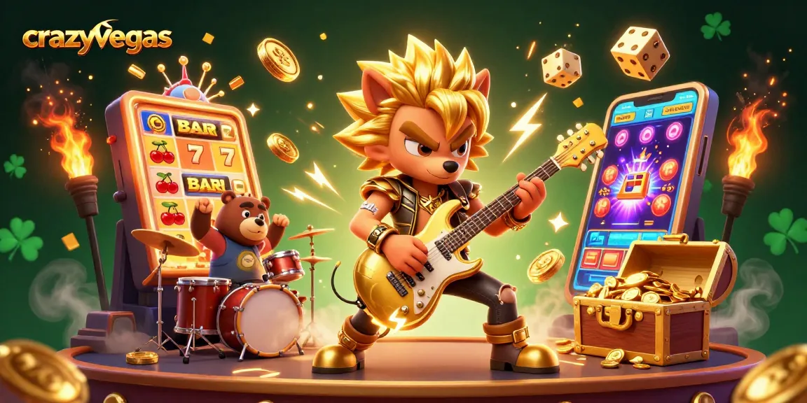 Join the crazyvegas action with a rock star wolf and drummer bear igniting a jackpot frenzy!