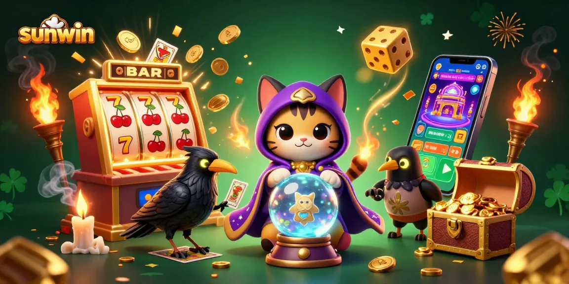 Play exciting casino games at Sunwin with vibrant scenes, jackpots, and colorful characters!