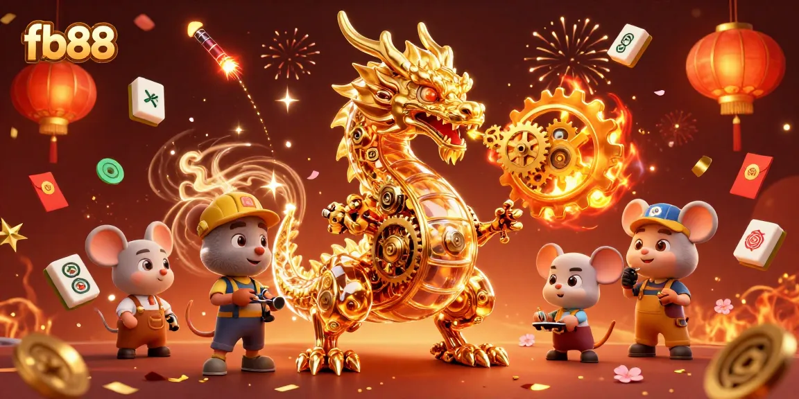 Play exciting games at fb88 with a lively dragon and festive casino elements in a dynamic scene.