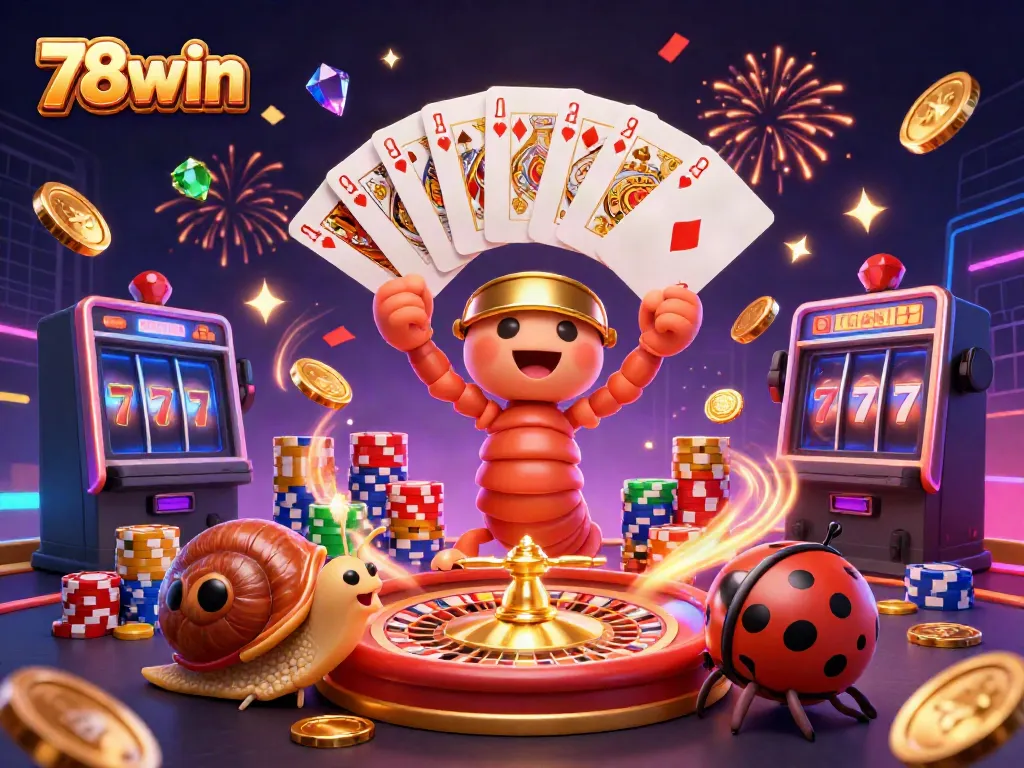 Experience thrilling games at 78win with an exciting dealer, chips, and high-stakes action.